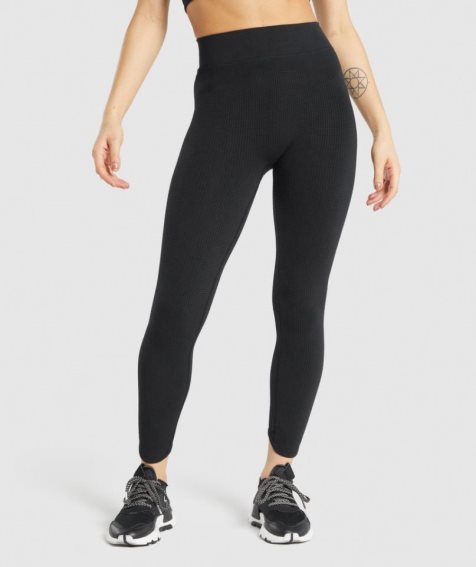 Women's Gymshark Pause Seamless Leggings Black | NZ 8VBPEW